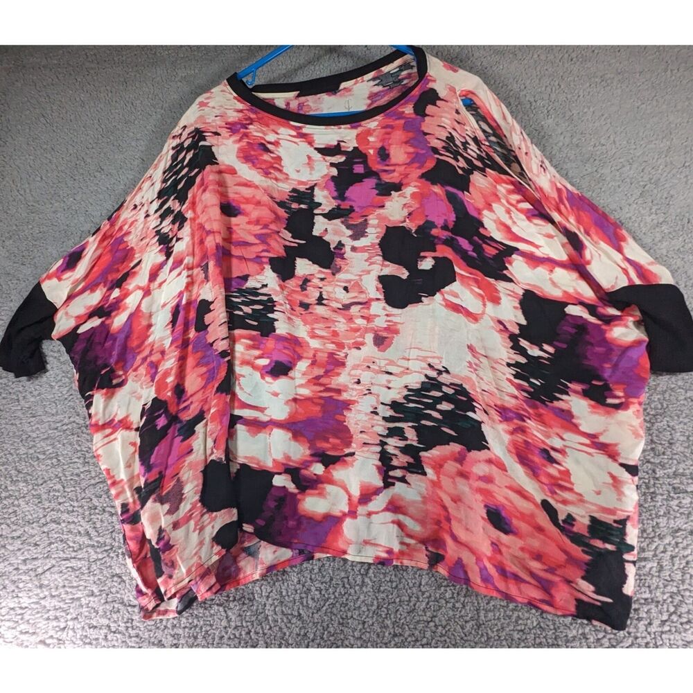 Juicy Couture Cold Shoulder Oversized Blouse Womens Medium Floral Top